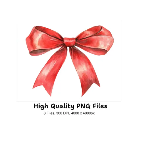 Red Bows Clipart Bundle
