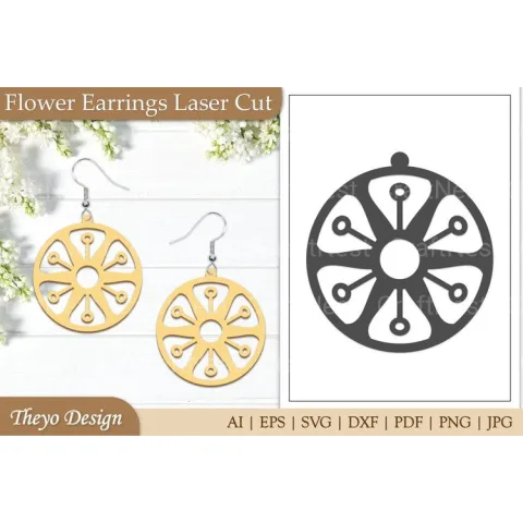 Earrings Lasercut Flower SVG Bundle