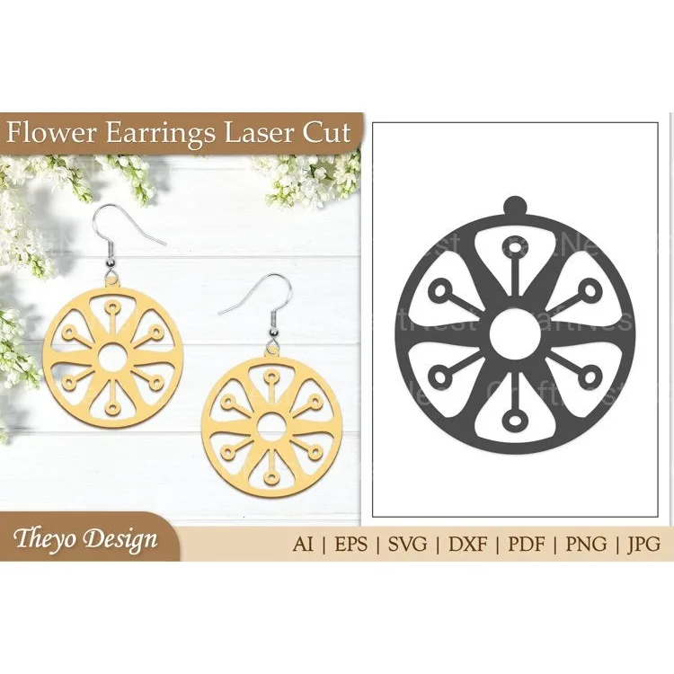 Earrings Lasercut Flower SVG Bundle