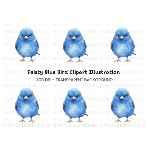 Angry Blue Bird Clipart Bundle