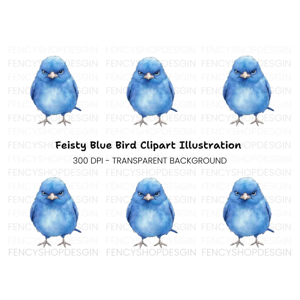 Angry Blue Bird Clipart Bundle