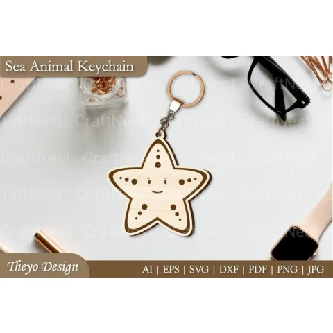 Cute Sea Animal Key Chain SVG