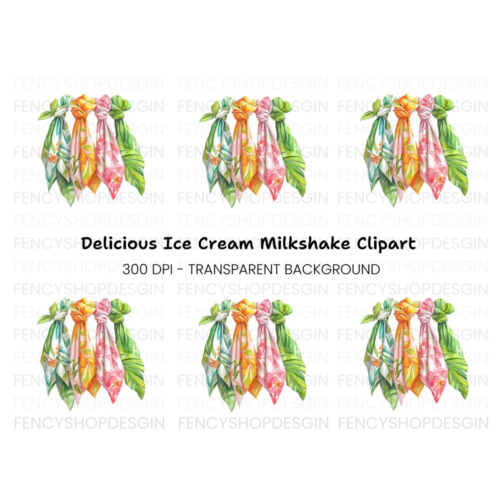Tropical Scarves Clipart Bundle