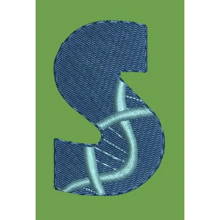 Letter S with DNA Helix Embroidery Design