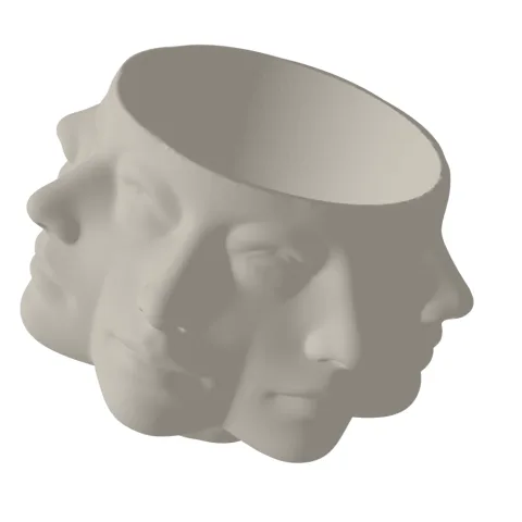 Pretty Pot Faces Planter 3D Print STL File