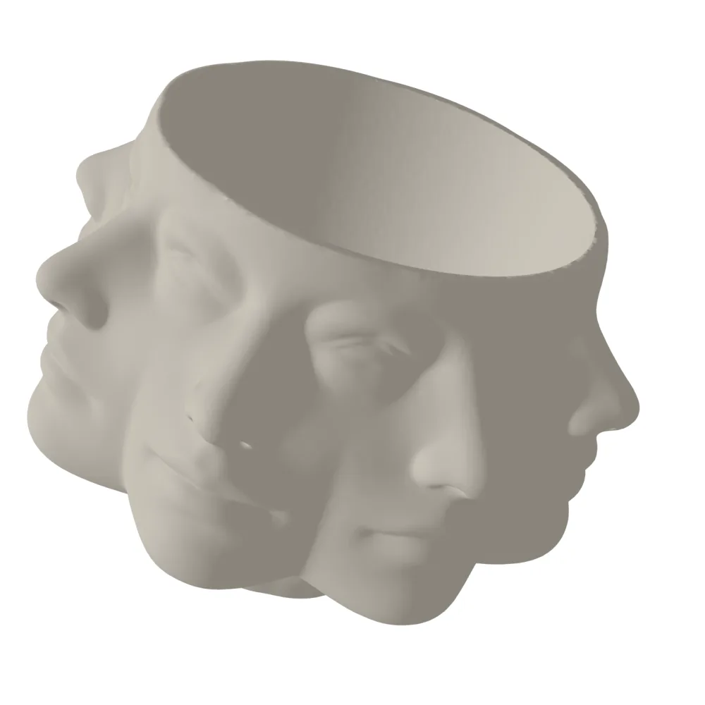 Pretty Pot Faces Planter 3D Print STL File