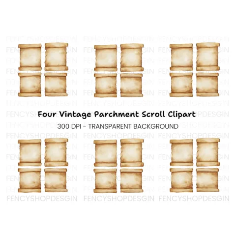 Vintage Scroll Clipart Bundle