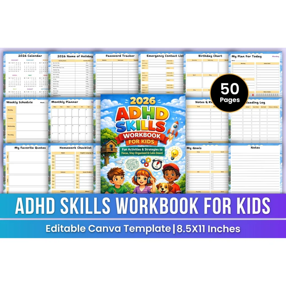 Adhd Skills For Kids Workbook