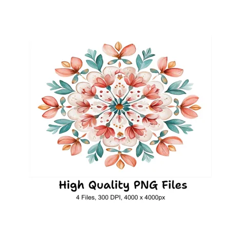Elegant Floral Mandala Clipart Bundle