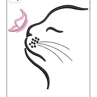 Cat Face Embroidery Design