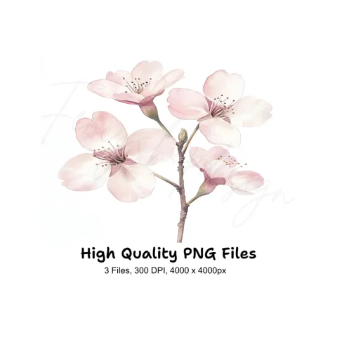 Cherry Blossom Clipart Bundle