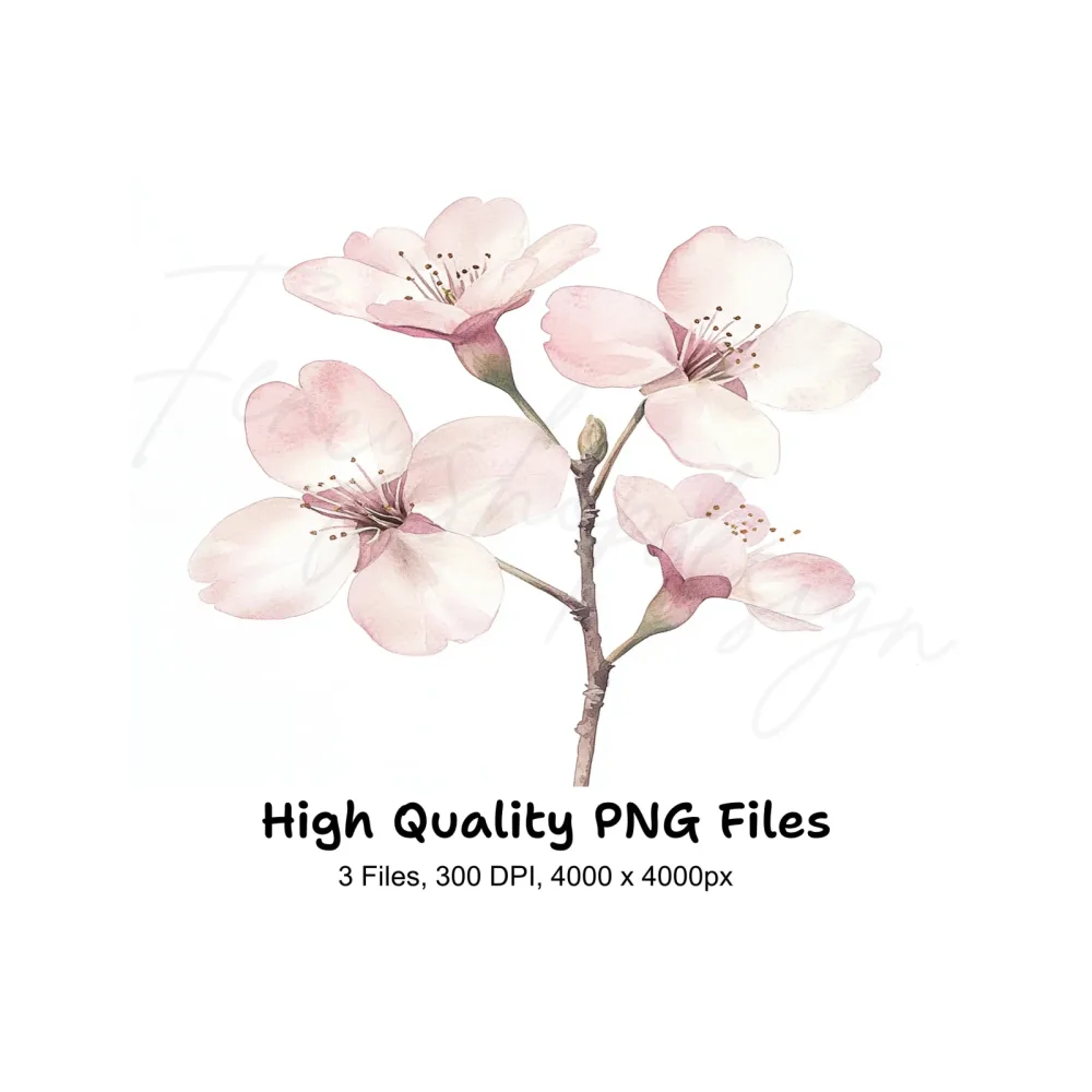 Cherry Blossom Clipart Bundle