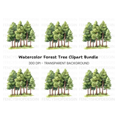 Pine Trees Clipart Bundle