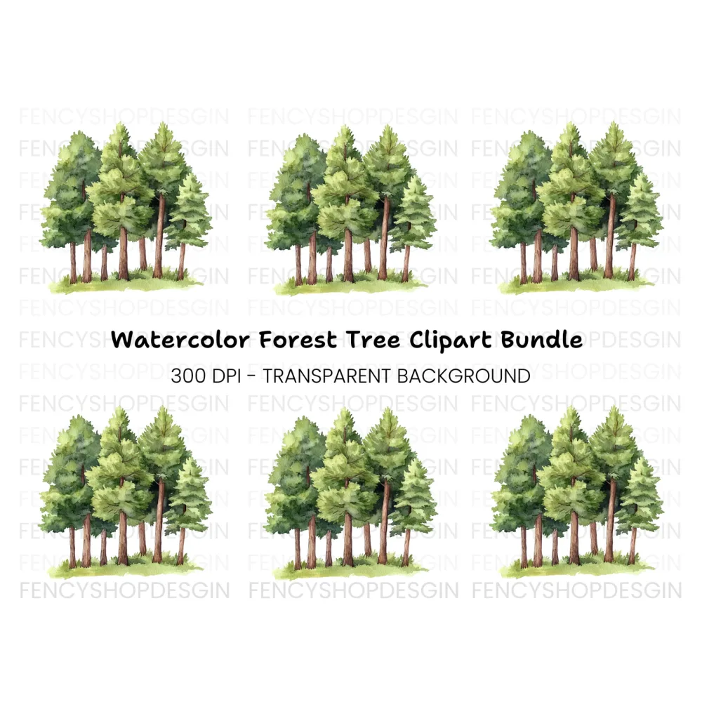 Pine Trees Clipart Bundle