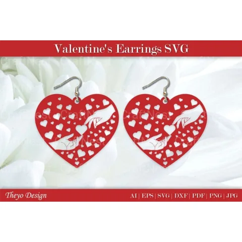Valentine Earrings SVG Bundle