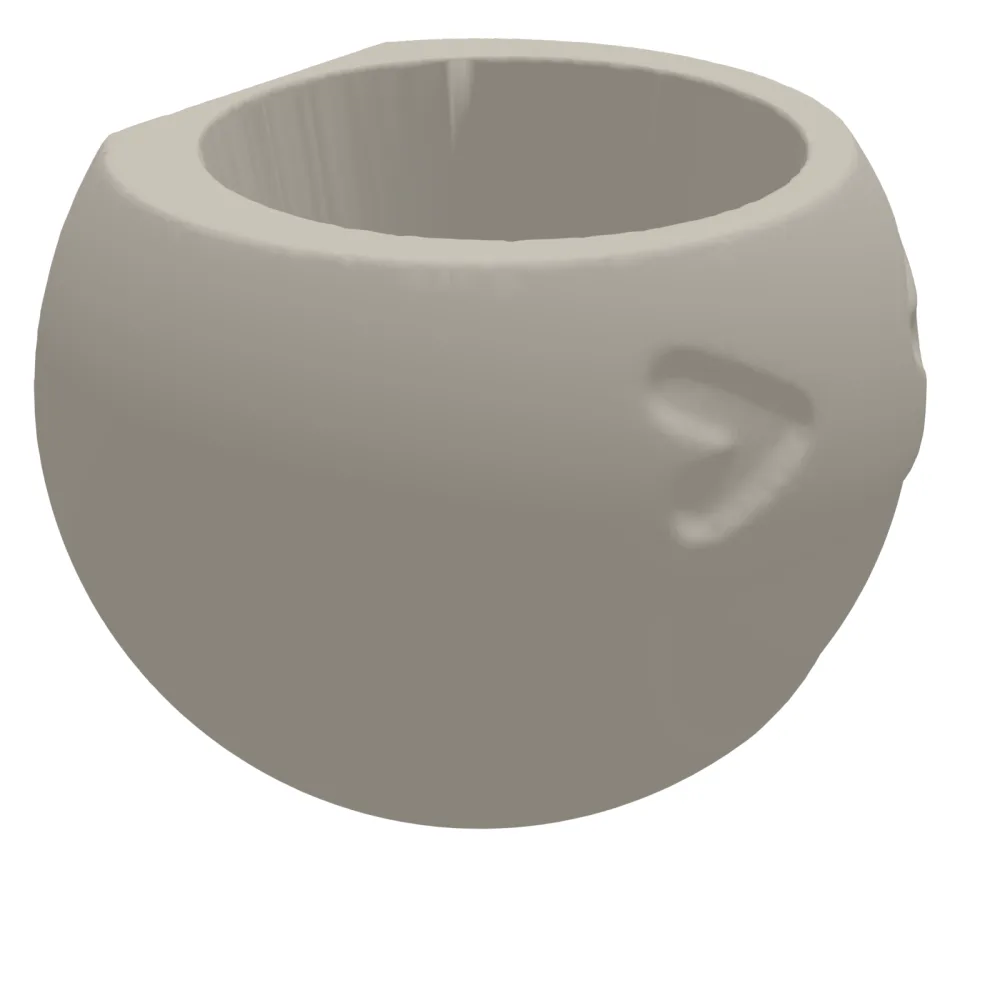 Laughing Emoji Planter Wall With Hole And Bracket 3D Print STL File