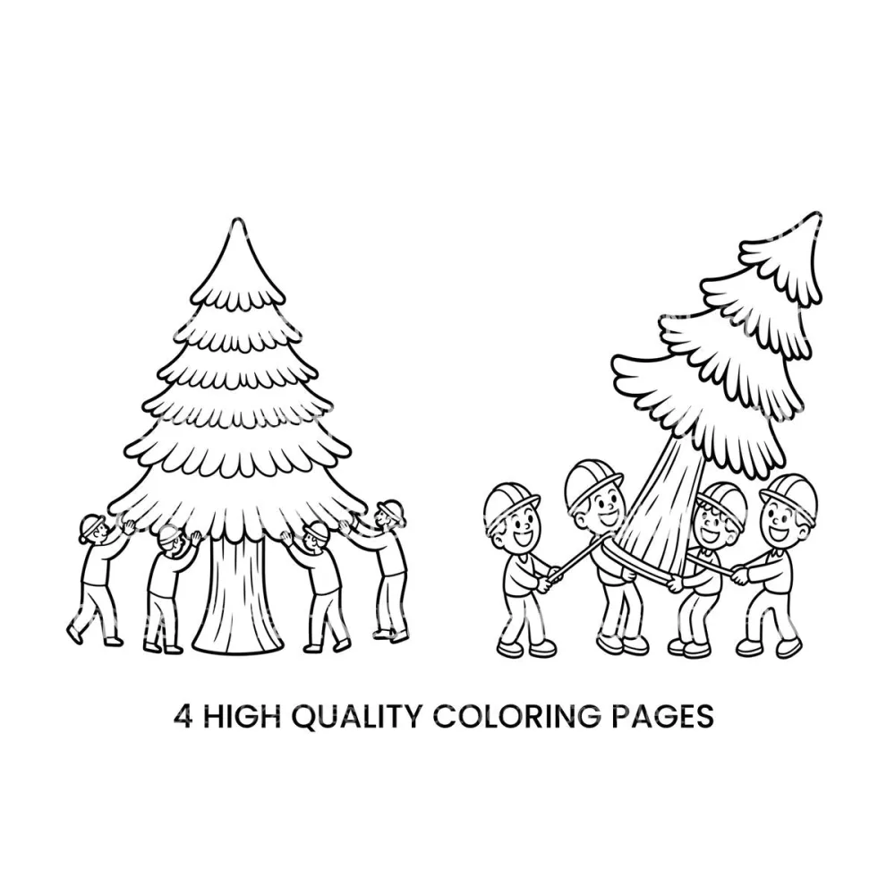 Christmas Tree Setup Coloring Books