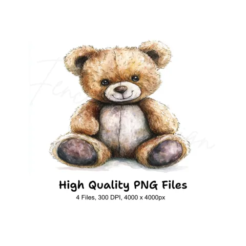 Cute Teddy Bear Clipart Bundle