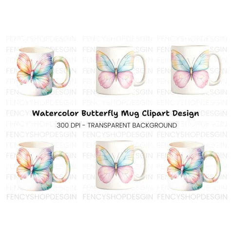 Colorful Butterfly Clipart Bundle