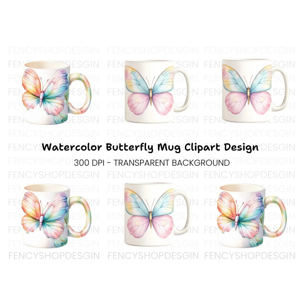 Colorful Butterfly Clipart Bundle