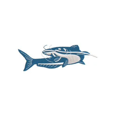 Cat Fishing Embroidery Design