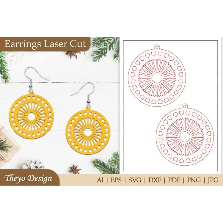 Earrings Mandala Lasercut SVG Bundle
