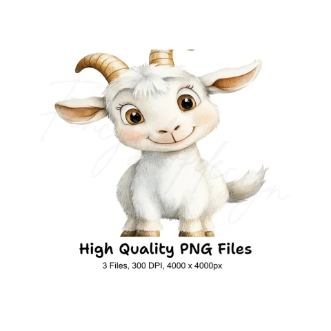 Adorable Baby Goat Clipart Bundle