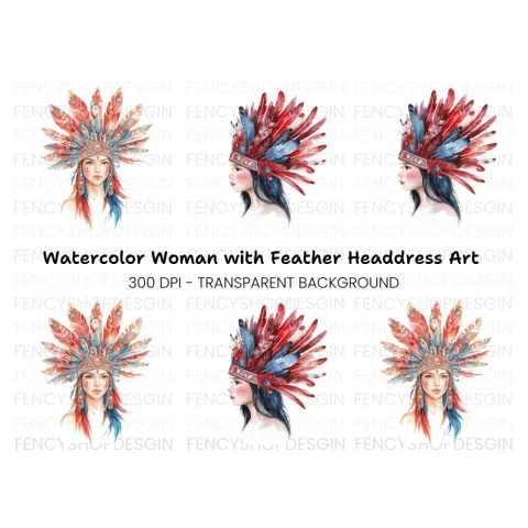 Native American Headdress Clipart Bundle
