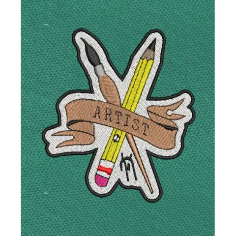 Creative Emblem Drawing Tools Embroidery Design