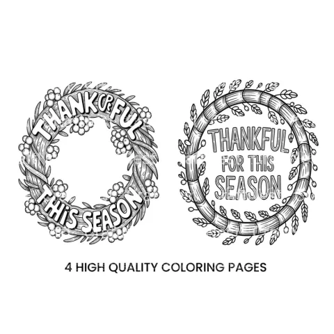 Thankful Season Wreath Coloring Books