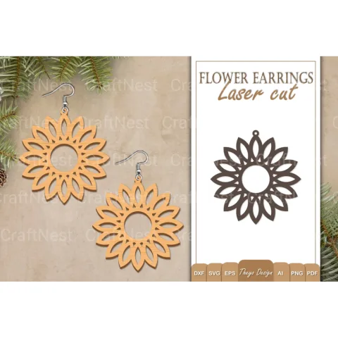 Earrings Flower SVG Bundle
