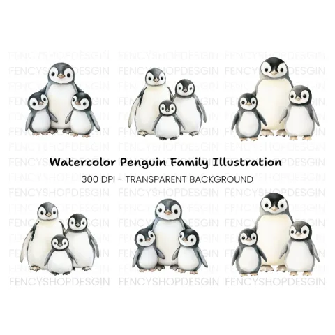 Charming Baby Penguin Clipart Bundle