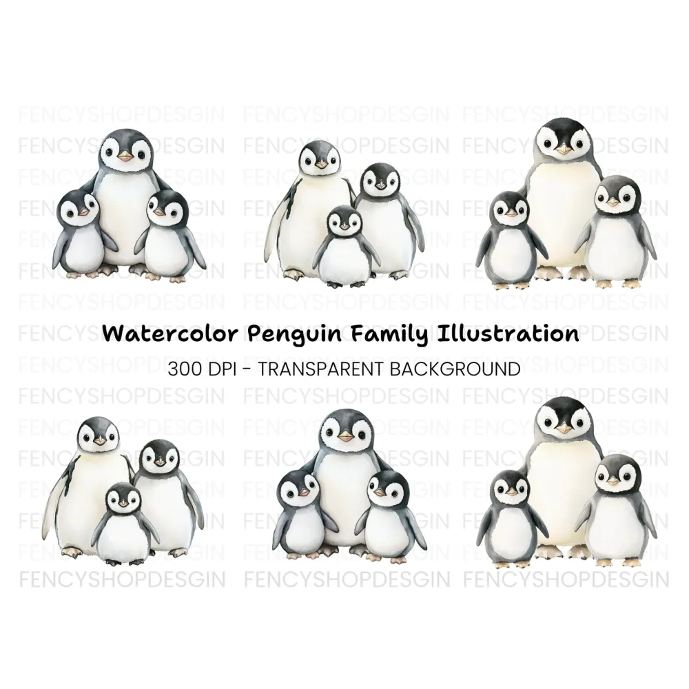Charming Baby Penguin Clipart Bundle