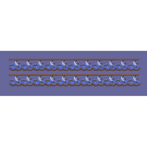 Wave Pattern Trim Embroidery Design