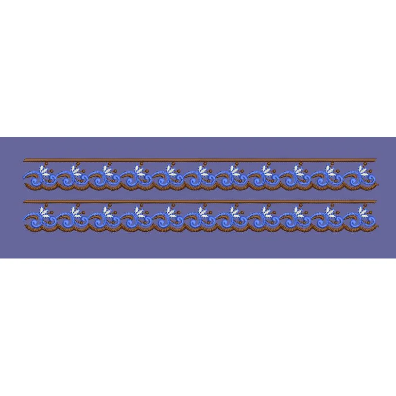 Wave Pattern Trim Embroidery Design