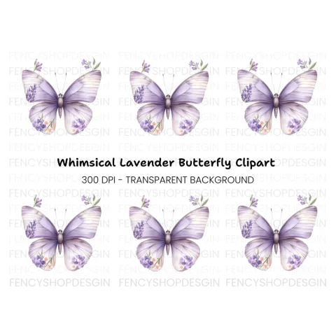 Butterfly Floral Wings Clipart Bundle