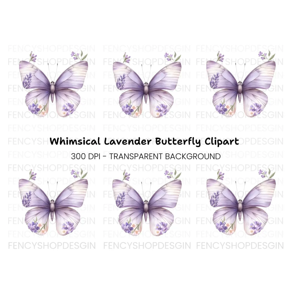 Butterfly Floral Wings Clipart Bundle