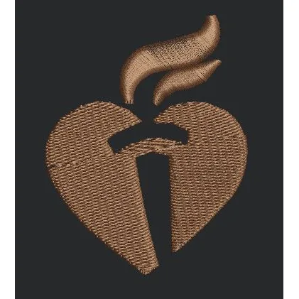 Radiant Heart Torch Embroidery Design