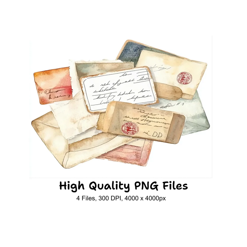 Vintage Letter Envelope Clipart Bundle