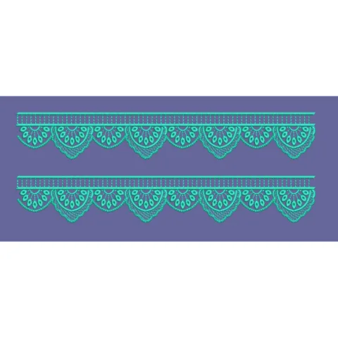 Scallop Lace Turquoise Border Embroidery Design