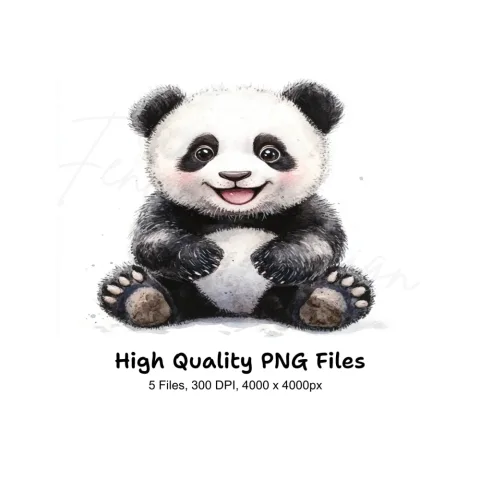Happy Panda Bear Clipart Bundle