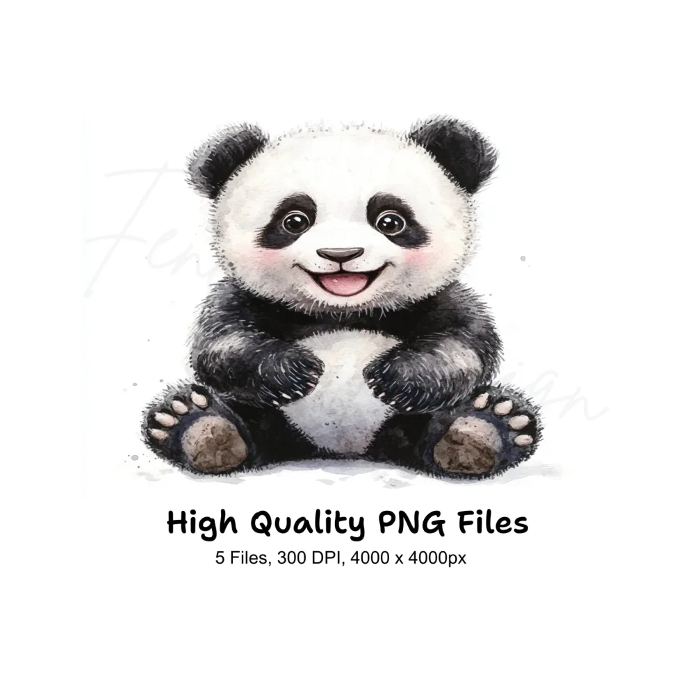 Happy Panda Bear Clipart Bundle