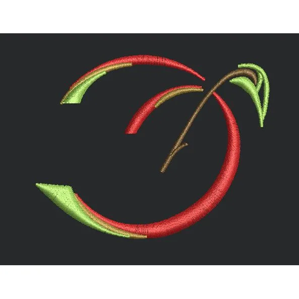 Abstract Fruit Crescent Icon Embroidery Design