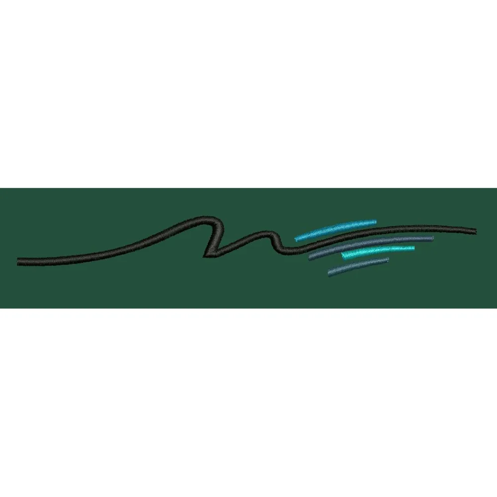 Abstract Wave Graphic Embroidery Design
