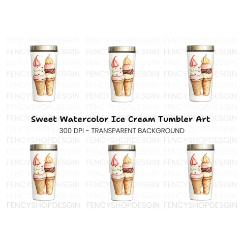Delicious Ice Cream Cones Clipart Bundle