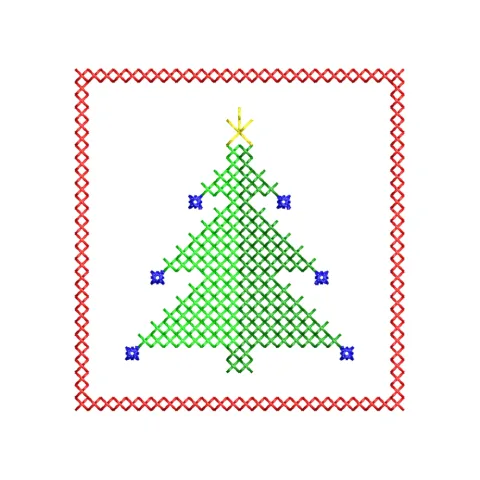 Tree Cross Stitch Embroidery Design
