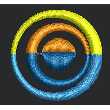 Concentric Rings Abstract Circular Embroidery Design