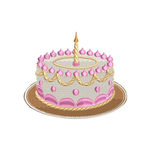 Birthday Cake Embroidery Design