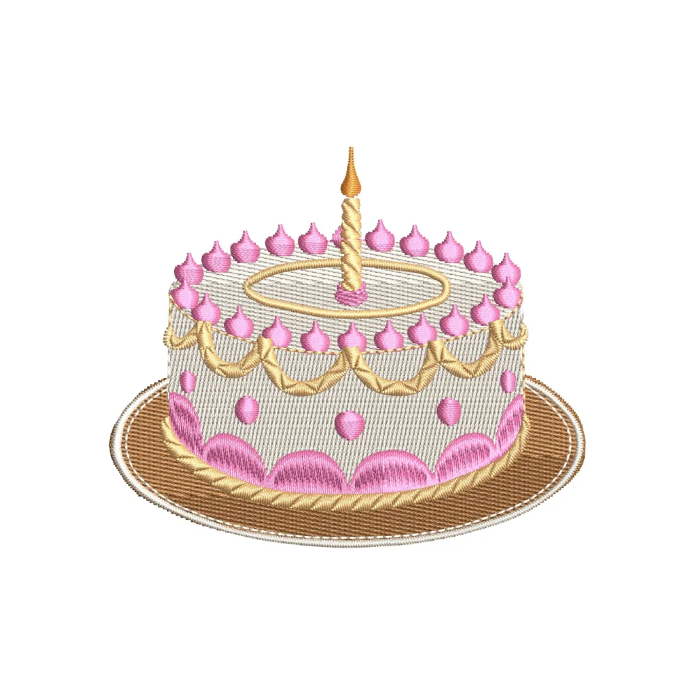 Birthday Cake Embroidery Design