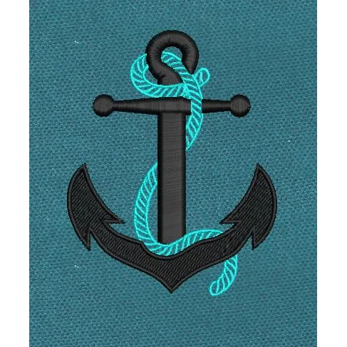 Rope Anchor Black & Neo Embroidery Design